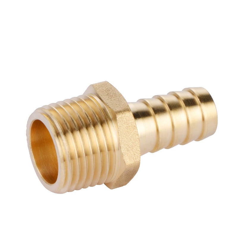 U.S. Solid Brass Hose Fitting, Adapter, 1/2" Barb x 1/2" NPT Male Pipe Fittings - Image 4